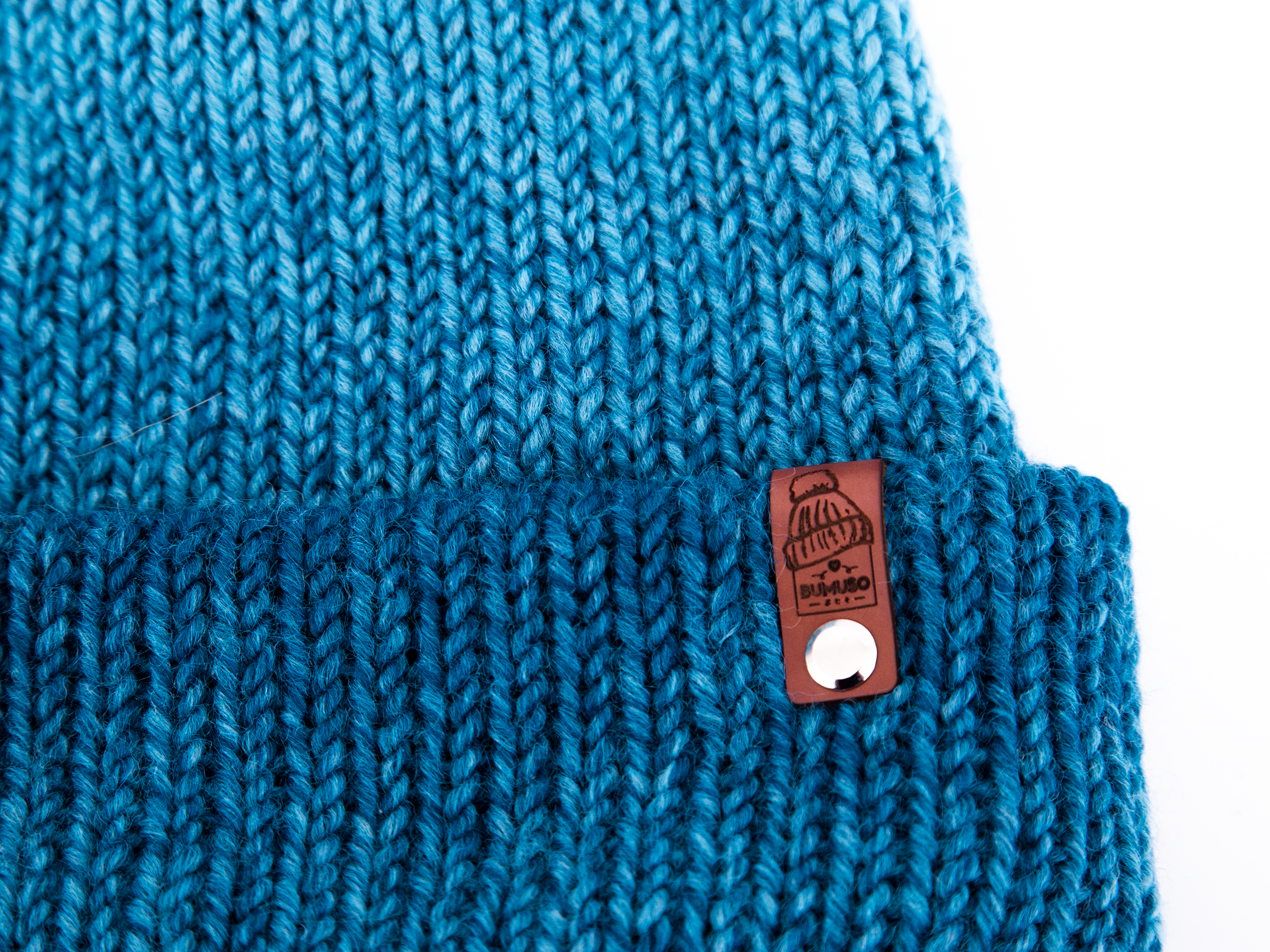 Light Blue Color and Soft Wool Winter Hat with Cute PomPom ~ woolly hat, winter hat, beanie hat, unisex, womens hats, knitted hat - Image 4