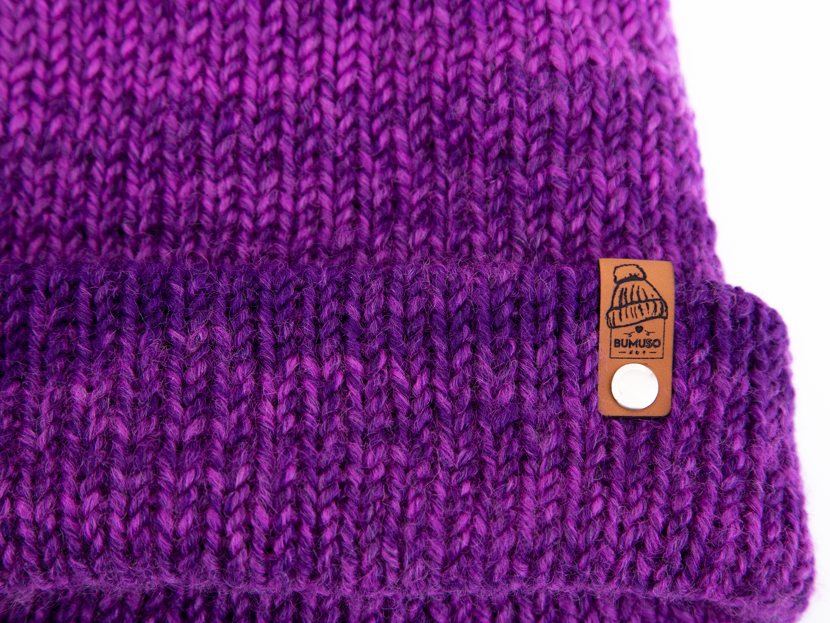 Purple Color and Soft Wool Winter Hat with Cute PomPom ~ woolly hat, winter hat, beanie hat, unisex, womens hats, knitted hat - Image 4
