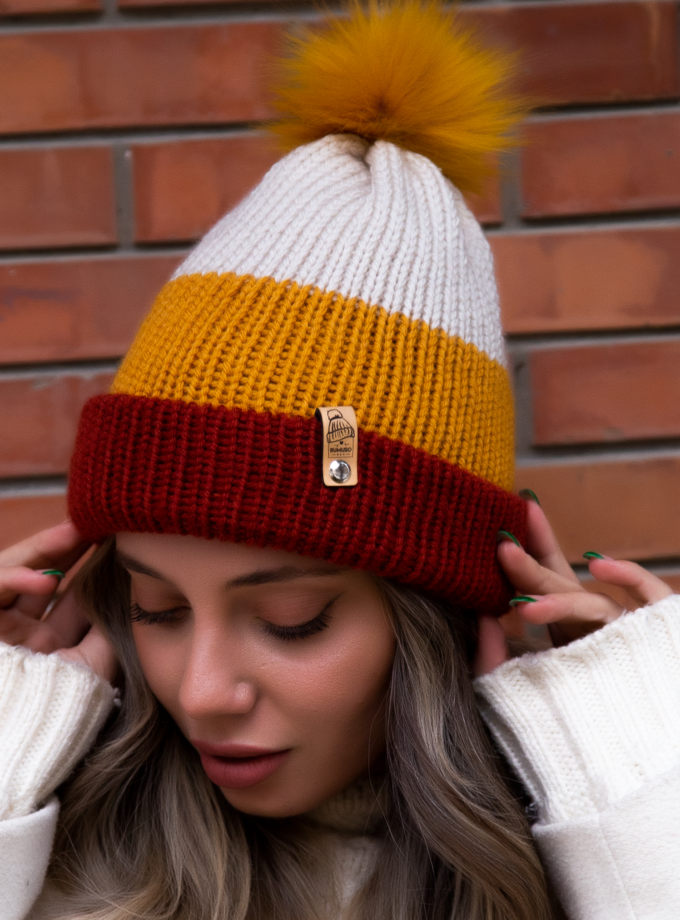 Colored Soft Wool Winter Hat with Cute PomPom ~ woolly hat, winter hat, beanie hat, unisex, womens hats, knitted hat