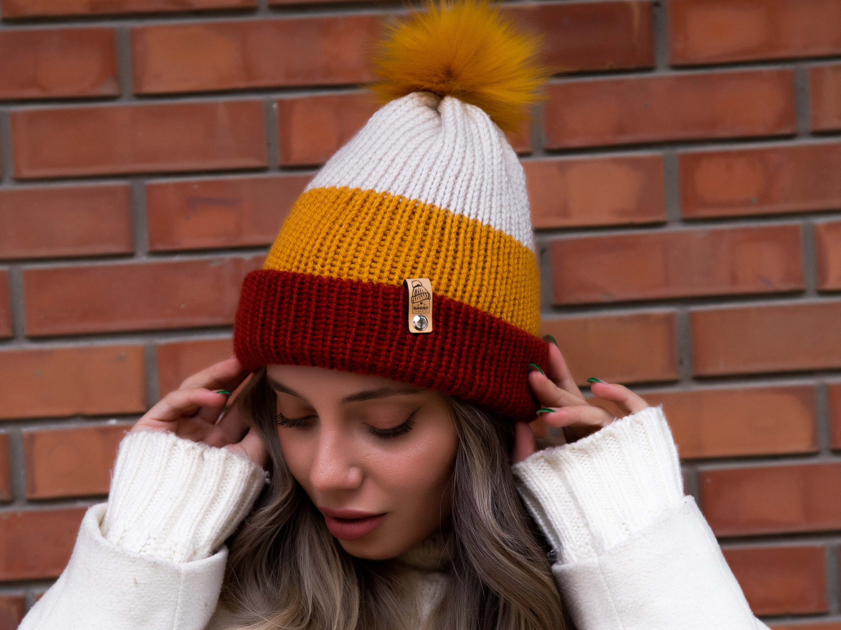 Colored Soft Wool Winter Hat with Cute PomPom ~ woolly hat, winter hat, beanie hat, unisex, womens hats, knitted hat - Image 8